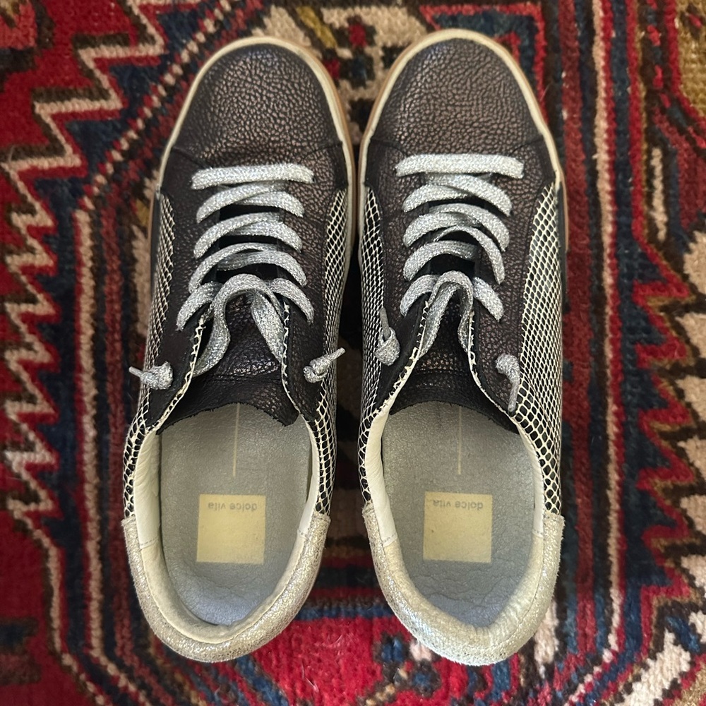Dolce Vita Black and Silver Sneakers